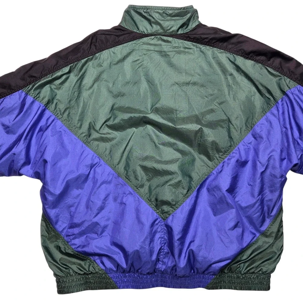 Vintage Nike Windbreaker Men XL Green Purple Colorblock 90s Y2K Ripstop Jacket